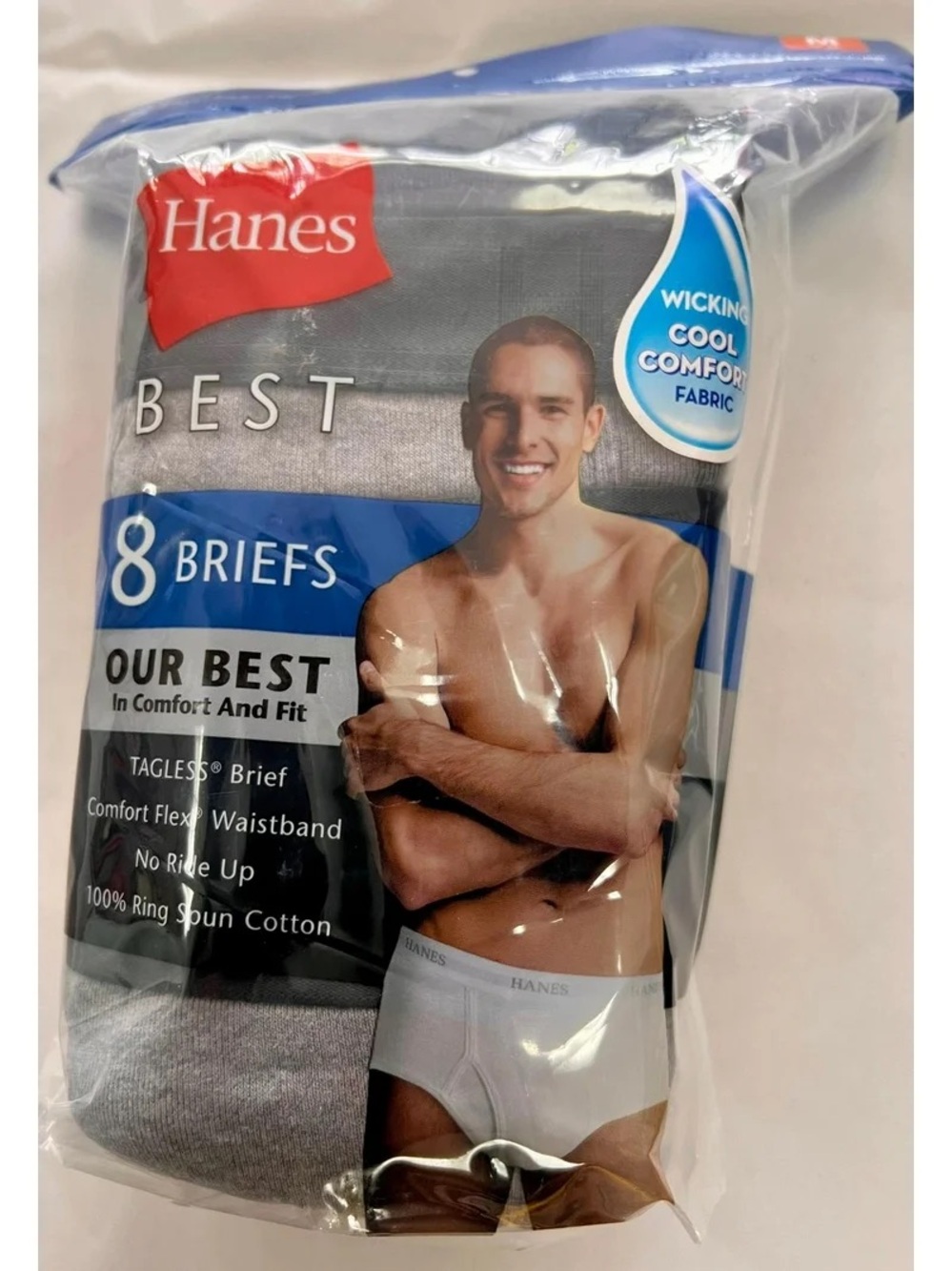 Hanes Men’s Black & Gray Briefs - 8 Pack